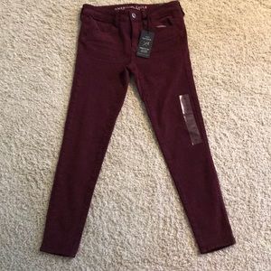American Eagle Outfitters maroon jeggings